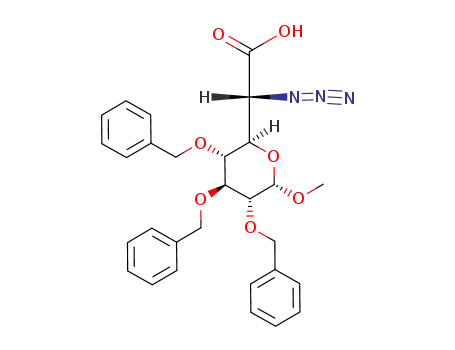 (R)-Azido-((2R,3R,4S,5R,6S)-3,4,5-tris-benzyloxy-6-methoxy-tetrahydro-pyran-2-yl)-acetic acid