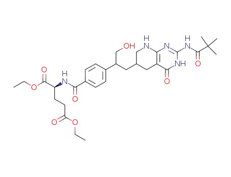 Diethyl N-<4-<1-hydroxy-3-(2-(pivaloylamino)-3,4-dihydro-4-oxo-5,6,7,8-tetrahydropyrido<2,3-d>pyrimidin-6-yl)prop-2-yl>benzoyl>-L-glutamate