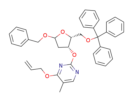 4-Allyloxy-2-((2R,3R)-5-benzyloxy-2-trityloxymethyl-tetrahydro-furan-3-yloxy)-5-methyl-pyrimidine