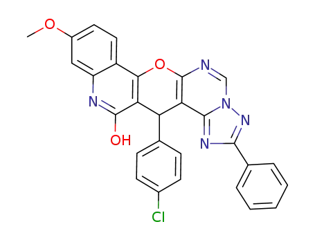 14-(4-chlorophenyl)-13-hydroxy-10-methoxy-2-phenyl-14H-[1,2,4]triazolo[2,3:1',6']pyrimido[5',4':5,6]pyrano[3,2-c]quinoline