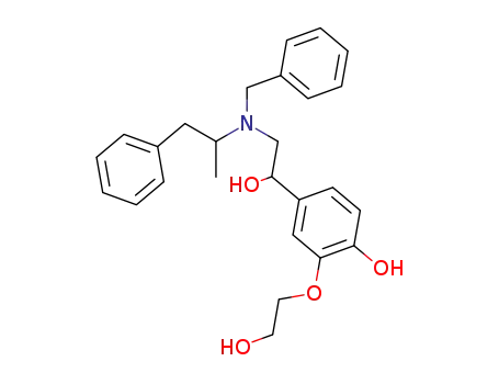 Molecular Structure of 63437-17-2 (Benzenemethanol,
4-hydroxy-3-(2-hydroxyethoxy)-a-[[(1-methyl-2-phenylethyl)(phenylmethyl
)amino]methyl]-)