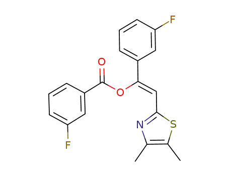 Molecular Structure of 1256960-57-2 (3-fluorobenzoic acid 2-(4,5-dimethylthiazol-2-yl)-1-(3-fluorophenyl)vinyl ester)