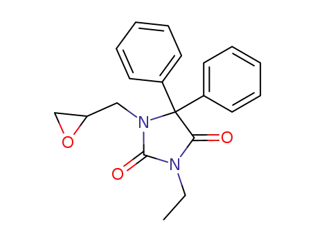 Molecular Structure of 99705-79-0 (2,4-Imidazolidinedione, 3-ethyl-1-(oxiranylmethyl)-5,5-diphenyl-)