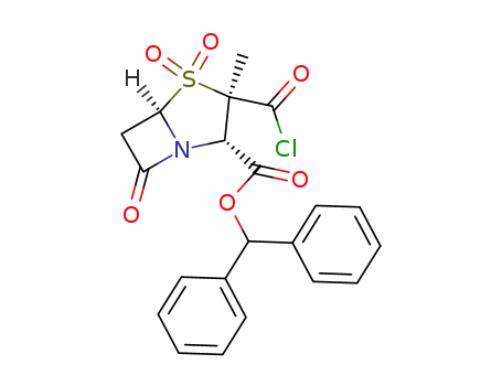 (2S,3R,5R)-3-Chlorocarbonyl-3-methyl-4,4,7-trioxo-4λ<sup>6</sup>-thia-1-aza-bicyclo[3.2.0]heptane-2-carboxylic acid benzhydryl ester