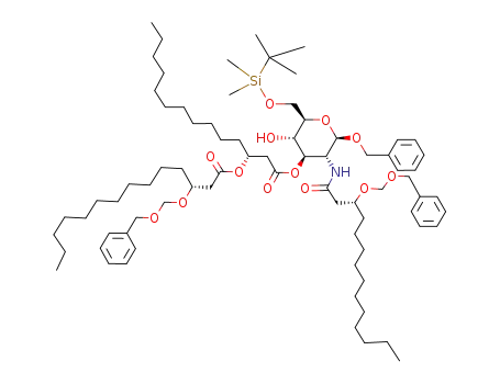 (R)-3-Benzyloxymethoxy-tetradecanoic acid (R)-1-[(2R,3R,4R,5S,6R)-2-benzyloxy-3-((R)-3-benzyloxymethoxy-tetradecanoylamino)-6-(tert-butyl-dimethyl-silanyloxymethyl)-5-hydroxy-tetrahydro-pyran-4-yloxycarbonylmethyl]-dodecyl ester
