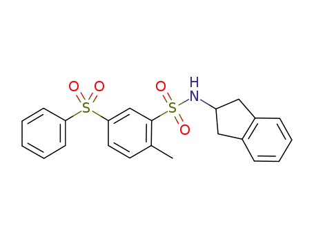 Molecular Structure of 915755-06-5 (Benzenesulfonamide,
N-(2,3-dihydro-1H-inden-2-yl)-2-methyl-5-(phenylsulfonyl)-)