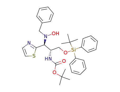 [(1R,2S)-2-(Benzyl-hydroxy-amino)-1-(tert-butyl-diphenyl-silanyloxymethyl)-2-thiazol-2-yl-ethyl]-carbamic acid tert-butyl ester
