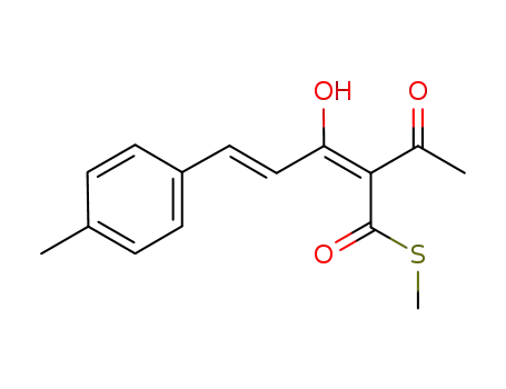 Molecular Structure of 820967-83-7 ((2E<sub>.4</sub>E)-S-methyl 2-acetyl-3-hydroxy-5-p-tolylpenta-2,4-dienethioate)