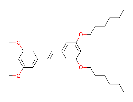 Molecular Structure of 190371-58-5 (Benzene, 1-[2-[3,5-bis(hexyloxy)phenyl]ethenyl]-3,5-dimethoxy-, (E)-)