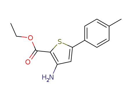 Molecular Structure of 37572-22-8 (ETHYL 3-AMINO-5-(4-METHYLPHENYL)THIOPHENE-2-CARBOXYLATE)