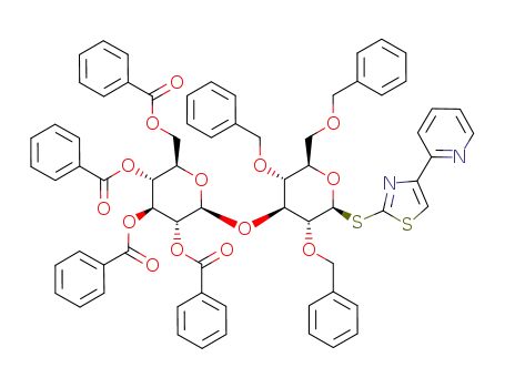 4-(pyridin-2-yl)thiazole-2-yl 2,4,6-tri-O-benzyl-3-O-(2,3,4,6-tetra-O-benzoyl-β-D-glucopyranosyl)-1-thio-β-D-glucopyranoside