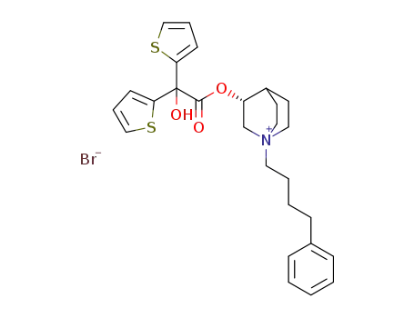 (3R)-3-{[hydroxy(di-2-thienyl)acetyl]oxy}-1-(4-phenylbutyl)-1-azoniabicyclo[2.2.2]octane bromide