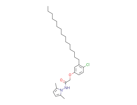 Molecular Structure of 117554-52-6 (2-(4-chloro-3-pentadecylphenoxy)-N-(2,5-dimethyl-1H-pyrrol-1-yl)acetamide)