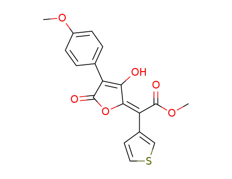 Molecular Structure of 1158649-34-3 (methyl (E)-2-(3-hydroxy-4-(4-methoxyphenyl)-5-oxofuran-2(5H)-ylidene)-2-(3-thienyl)acetate)