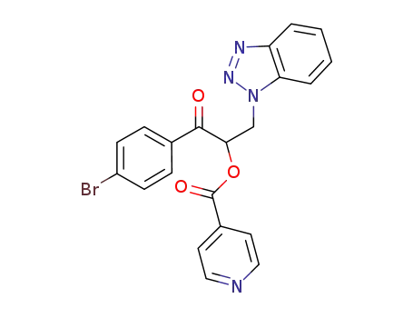 Molecular Structure of 1255478-69-3 (isonicotinic acid 1-benzotriazol-1-ylmethyl-2-(4-bromo-phenyl)-2-oxo-ethyl ester)