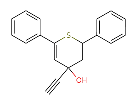 Molecular Structure of 81426-37-1 (4-Ethynyl-2,6-diphenyl-3,4-dihydro-2H-thiopyran-4-ol)