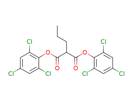 Molecular Structure of 77427-41-9 (Propanedioic acid, propyl-, bis(2,4,6-trichlorophenyl) ester)