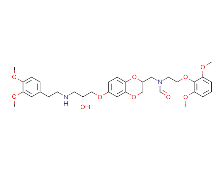 N-[2-(2,6-Dimethoxy-phenoxy)-ethyl]-N-(6-{3-[2-(3,4-dimethoxy-phenyl)-ethylamino]-2-hydroxy-propoxy}-2,3-dihydro-benzo[1,4]dioxin-2-ylmethyl)-formamide
