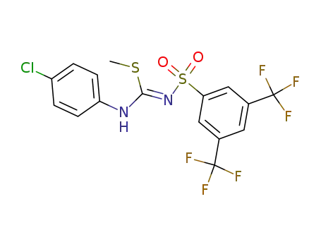 N-[1-(4-Chloro-phenylamino)-1-methylsulfanyl-meth-(Z)-ylidene]-3,5-bis-trifluoromethyl-benzenesulfonamide