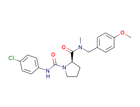 Molecular Structure of 1123813-10-4 ((R)-N<sub>2</sub>-(4-methoxybenzyl)-N<sub>1</sub>-(4-chlorophenyl)-N<sub>2</sub>-methylpyrrolidine-1,2-dicarboxamide)