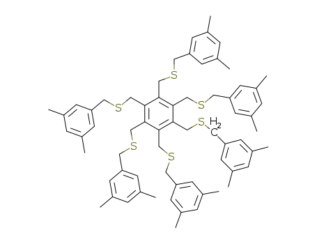 Molecular Structure of 75155-58-7 (hexakis{[(3,5-dimethylbenzyl)sulfanyl]methyl}benzene)