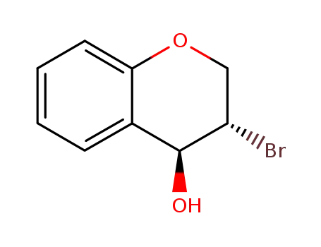 Molecular Structure of 28619-76-3 (2H-1-Benzopyran-4-ol, 3-bromo-3,4-dihydro-, trans-)