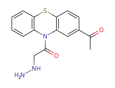 Molecular Structure of 89258-03-7 (10H-Phenothiazine, 2-acetyl-10-(hydrazinoacetyl)-)