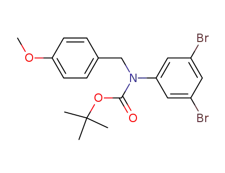 Molecular Structure of 195134-80-6 (3,5-dibromo-N-(tert-butoxycarbonyl)-N-(4-methoxybenzyl)aniline)