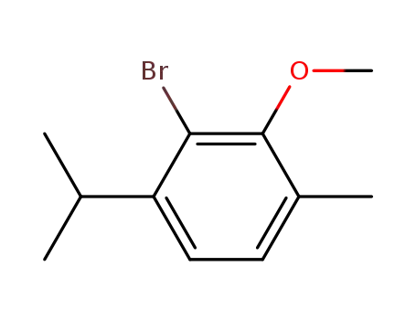 Molecular Structure of 89368-25-2 (Benzene, 2-bromo-3-methoxy-4-methyl-1-(1-methylethyl)-)