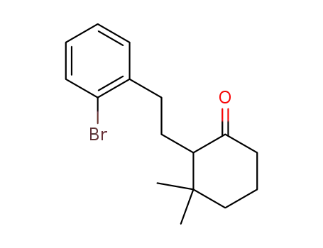 Molecular Structure of 150270-95-4 (Cyclohexanone, 2-[2-(2-bromophenyl)ethyl]-3,3-dimethyl-)