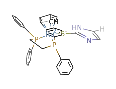 Molecular Structure of 1257344-51-6 (CpRu(bis(diphenylphosphino)ethane)S(2-imidazolyl))
