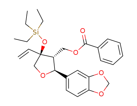 Benzoic acid (2S,3R,4S)-2-benzo[1,3]dioxol-5-yl-4-triethylsilanyloxy-4-vinyl-tetrahydro-furan-3-ylmethyl ester