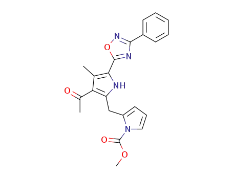 2-[3-Acetyl-4-methyl-5-(3-phenyl-[1,2,4]oxadiazol-5-yl)-1H-pyrrol-2-ylmethyl]-pyrrole-1-carboxylic acid methyl ester