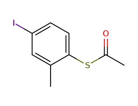 Molecular Structure of 1253800-86-0 (S-acetyl-2-methyl-4-iodothiophenol)