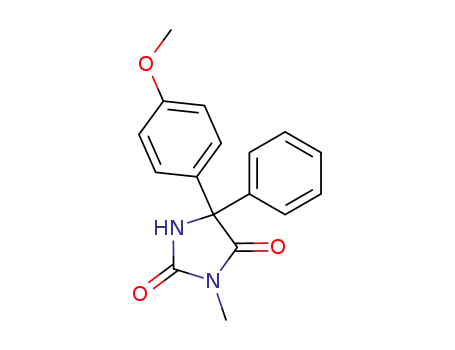 Molecular Structure of 54833-61-3 (2,4-Imidazolidinedione, 5-(4-methoxyphenyl)-3-methyl-5-phenyl-)