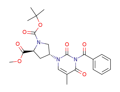 (2S,4R)-4-(3-Benzoyl-5-methyl-2,4-dioxo-3,4-dihydro-2H-pyrimidin-1-yl)-pyrrolidine-1,2-dicarboxylic acid 1-tert-butyl ester 2-methyl ester