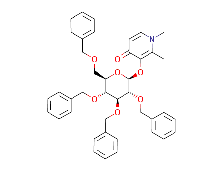 Molecular Structure of 1219438-80-8 (3-(2',3',4',6'-tetra-O-benzyl-β-D-glucopyranosyloxy)-1,2-dimethyl-4(1H)-pyridinone)