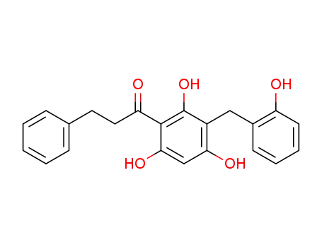 Molecular Structure of 61463-09-0 (1-Propanone,
3-phenyl-1-[2,4,6-trihydroxy-3-[(2-hydroxyphenyl)methyl]phenyl]-)