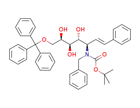 tert-butyl (1E,3R,4R,5R,6R)-N-benzyl-4,5,6-trihydroxy-1-phenyl-7-(trityloxy)hept-1-en-3-ylcarbamate