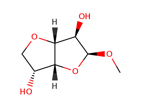 Molecular Structure of 17184-28-0 (Methyl 3,6-anhydro-α-D-glucofuranoside)