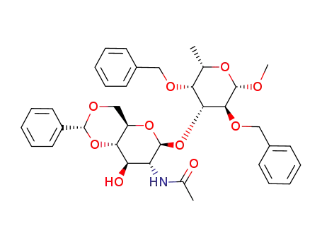 N-[(2R,4aR,6S,7R,8R,8aS)-6-((2S,3S,4R,5R,6S)-3,5-Bis-benzyloxy-2-methoxy-6-methyl-tetrahydro-pyran-4-yloxy)-8-hydroxy-2-phenyl-hexahydro-pyrano[3,2-d][1,3]dioxin-7-yl]-acetamide