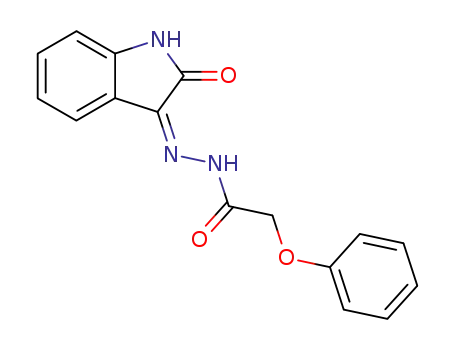 Molecular Structure of 154910-40-4 (N'-(2-oxo-1,2-dihydro-3H-indol-3-ylidene)-2-phenoxyacetohydrazide)