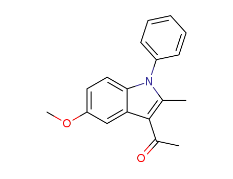 Molecular Structure of 101733-97-5 (1-(5-methoxy-2-methyl-1-phenyl-1H-indol-3-yl)ethanone)