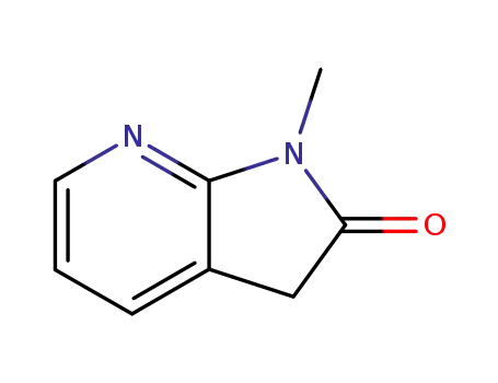 Molecular Structure of 156136-84-4 (2H-Pyrrolo[2,3-b]pyridin-2-one,1,3-dihydro-1-methyl-(9CI))