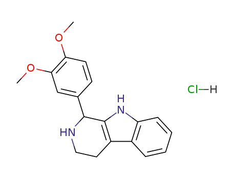Molecular Structure of 3380-74-3 (1-(3,4-dimethoxyphenyl)-2,3,4,9-tetrahydro-1H-beta-carboline hydrochloride (1:1))