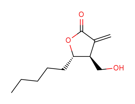 2(3H)-Furanone, dihydro-4-(hydroxymethyl)-3-methylene-5-pentyl-,
(4S,5S)-