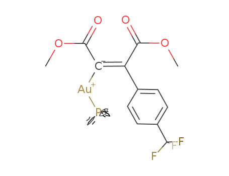 (CH<sub>3</sub>O<sub>2</sub>C)(C<sub>6</sub>H<sub>4</sub>CF<sub>3</sub>)CC(O<sub>2</sub>CCH<sub>3</sub>)(Au(P(C<sub>6</sub>H<sub>5</sub>)3))
