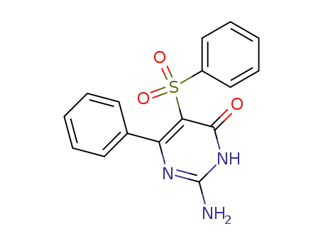 Molecular Structure of 96237-32-0 (4(1H)-Pyrimidinone, 2-amino-6-phenyl-5-(phenylsulfonyl)-)