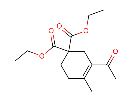 Molecular Structure of 190505-24-9 (3-Cyclohexene-1,1-dicarboxylic acid, 3-acetyl-4-methyl-, diethyl ester)