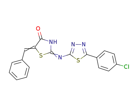 4(5H)-Thiazolone,
2-[[5-(4-chlorophenyl)-1,3,4-thiadiazol-2-yl]amino]-5-(phenylmethylene)-